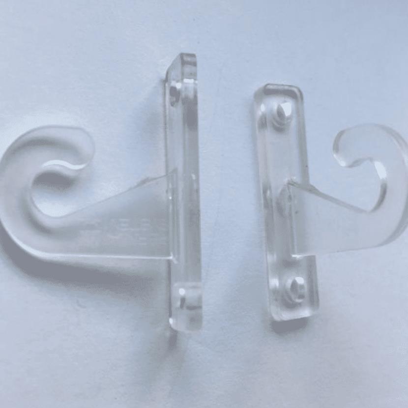 Clear Hook Type Hold-Down Brackets (Pack of 2)